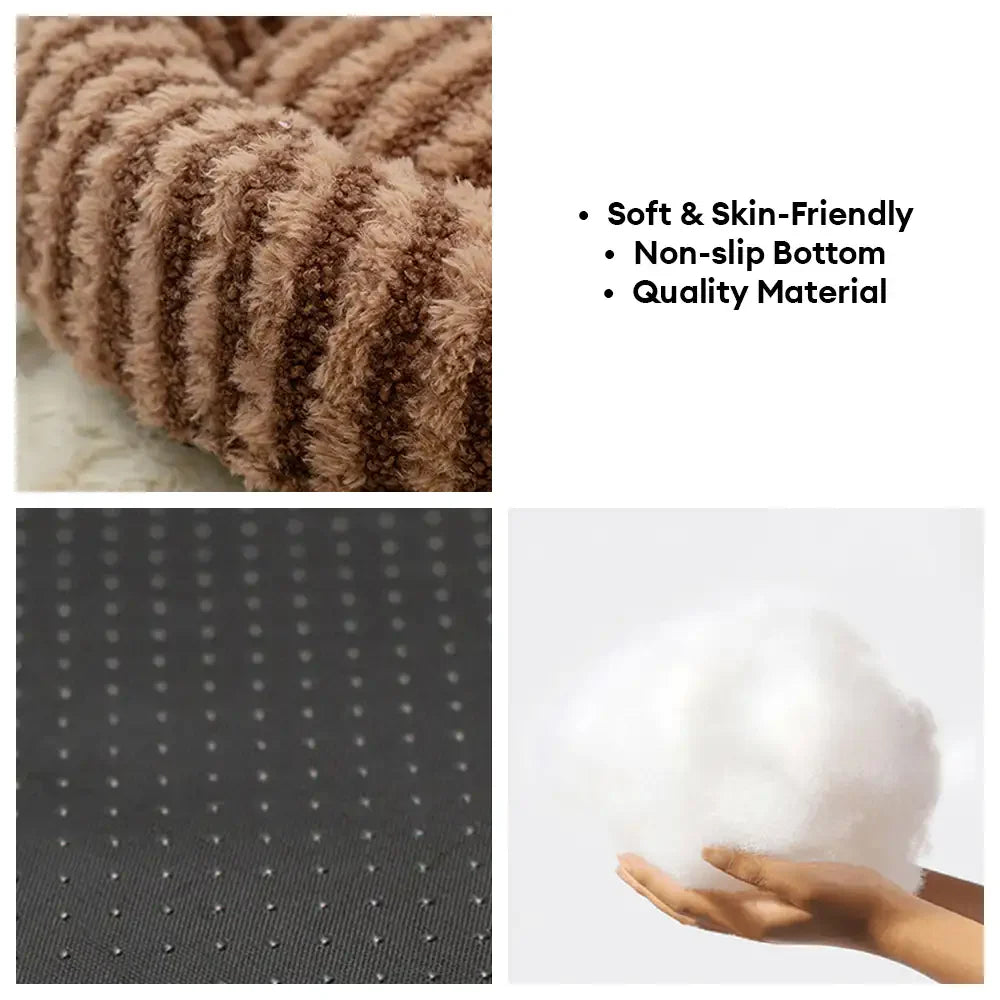 Blütenblattförmiges gestreiftes Plüsch-Hundebett