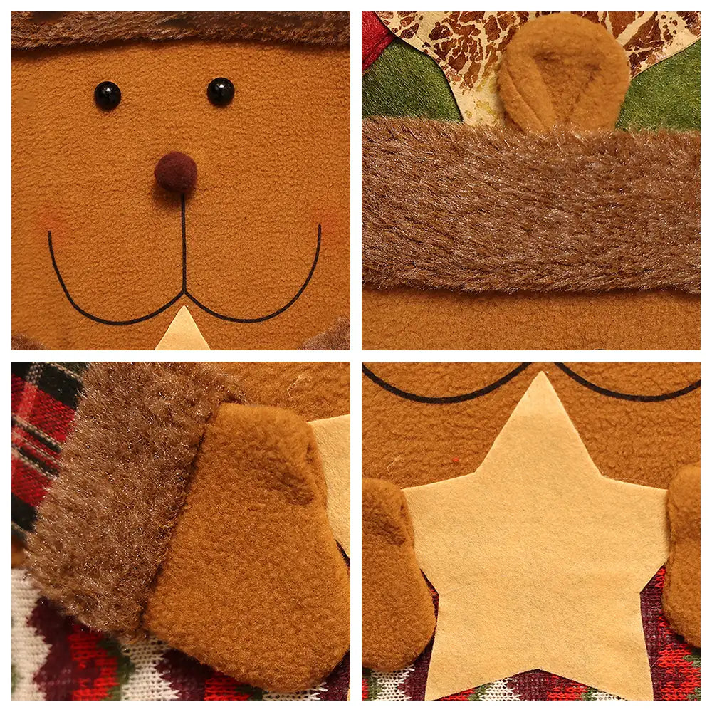 Verspielte Weihnachtsdekoration Elch Schneemann Stuhlhusse