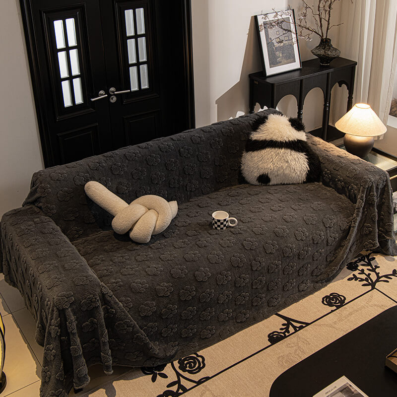 Plüsch Sofaschoner mit Pfotenmuster