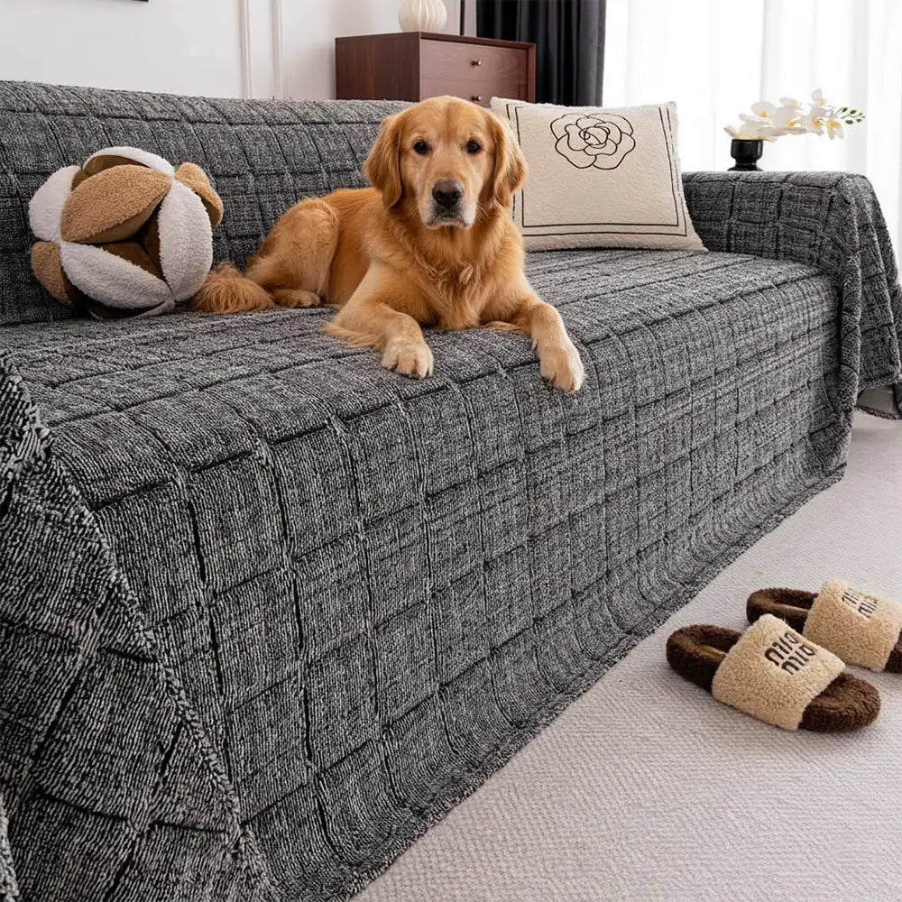 Plüsch gepolsterten klassischen karierten bequemen dicken Sofabezug