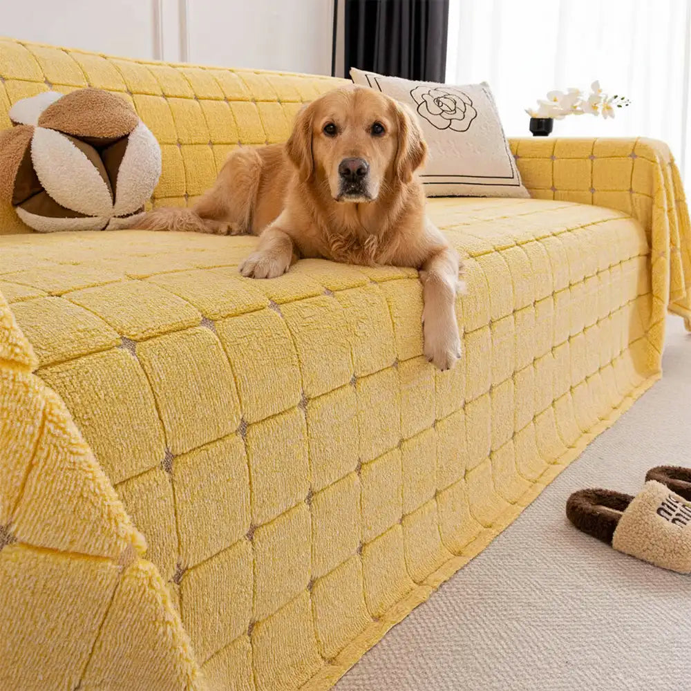 Plüsch gepolsterten klassischen karierten bequemen dicken Sofabezug