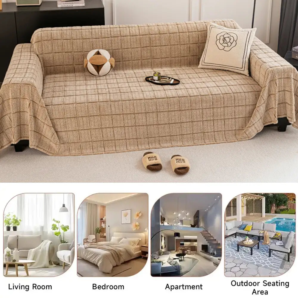 Plüsch gepolsterten klassischen karierten bequemen dicken Sofabezug