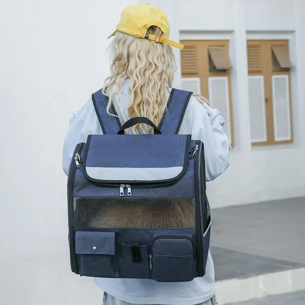 Tragbarer rollender Haustier-Rucksackträger mit abnehmbarem Trolley