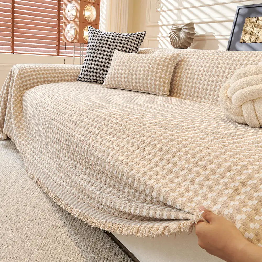Puzzle Texturiertes Chenille Scratch-Resistentes Sofa Großes Decken-Couchbezug