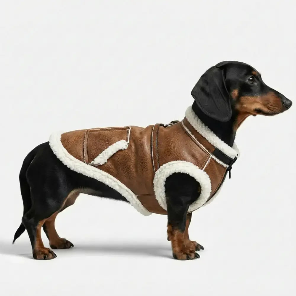 Retro Wildleder Dackel Hundeweste