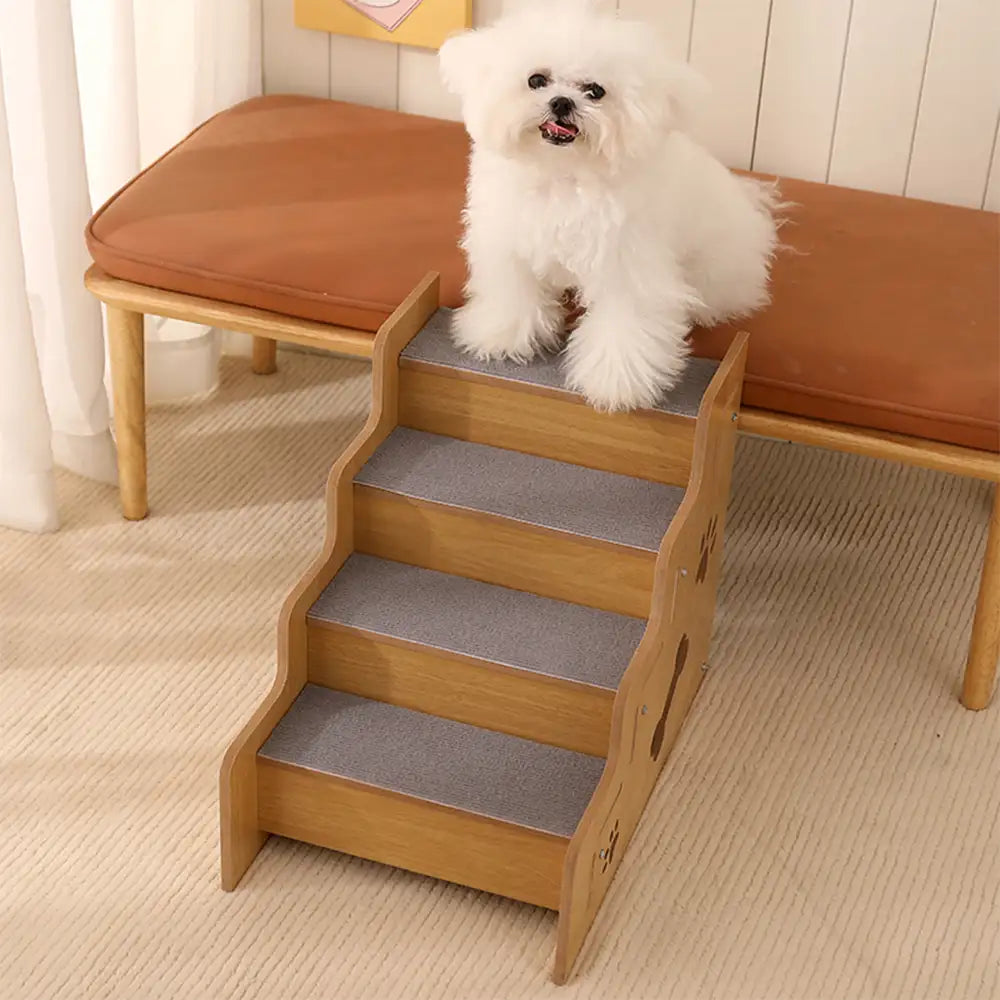 Sichere robuste Holz-Hunde-Rampe Treppe rutschfest