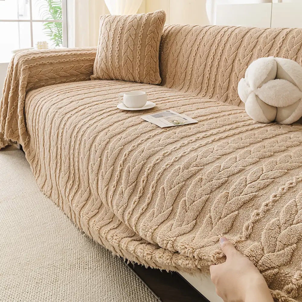 Einfache dicke weiche Fleece-Stoff Sofaschutz Couchbezug
