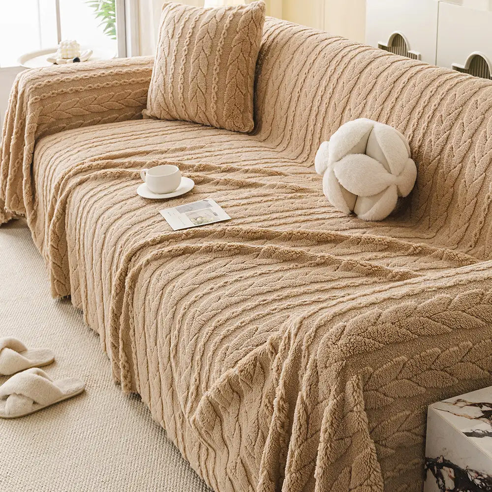 Einfache dicke weiche Fleece-Stoff Sofaschutz Couchbezug