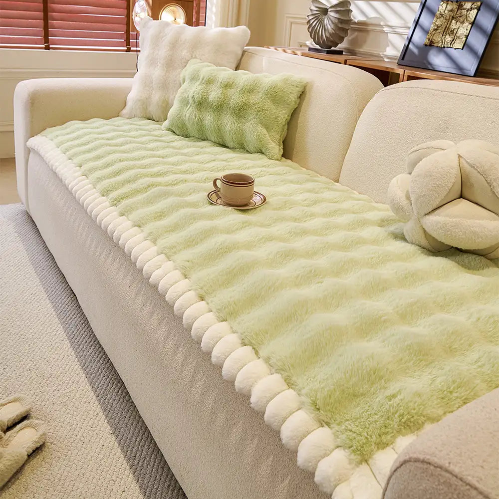 Weicher künstlicher Kaninchenplüsch dicke hautfreundliche rutschfeste Sofabezug