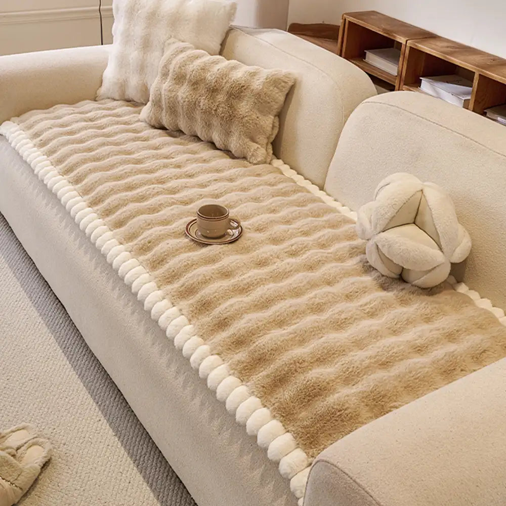 Weicher künstlicher Kaninchenplüsch dicke hautfreundliche rutschfeste Sofabezug
