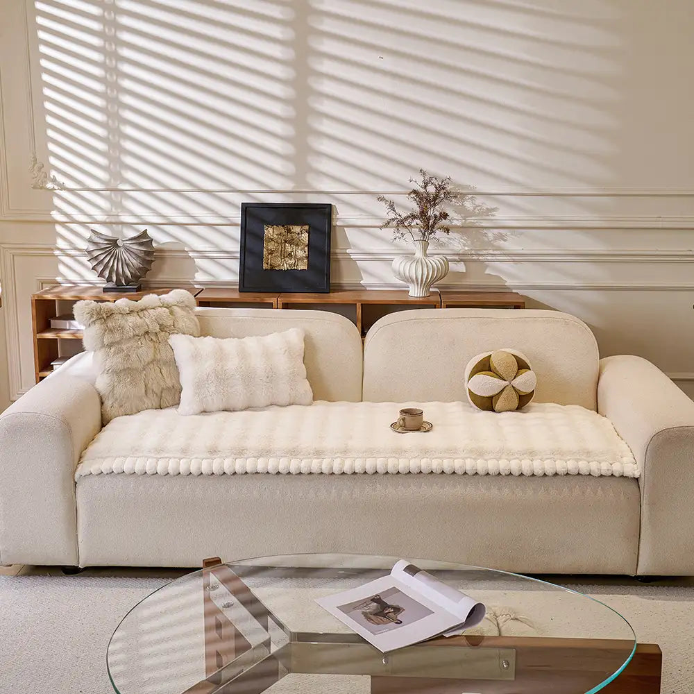 Weicher künstlicher Kaninchenplüsch dicke hautfreundliche rutschfeste Sofabezug