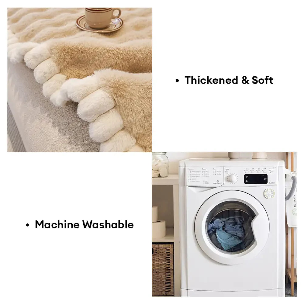 Rutschfester, hautfreundlicher Sofabezug aus weichem, dickem Kunstkaninchenplüsch