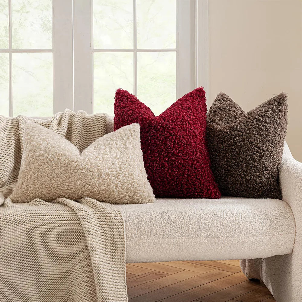 Weicher Teddy-Velours dekoratives stilvolles Sofakissen