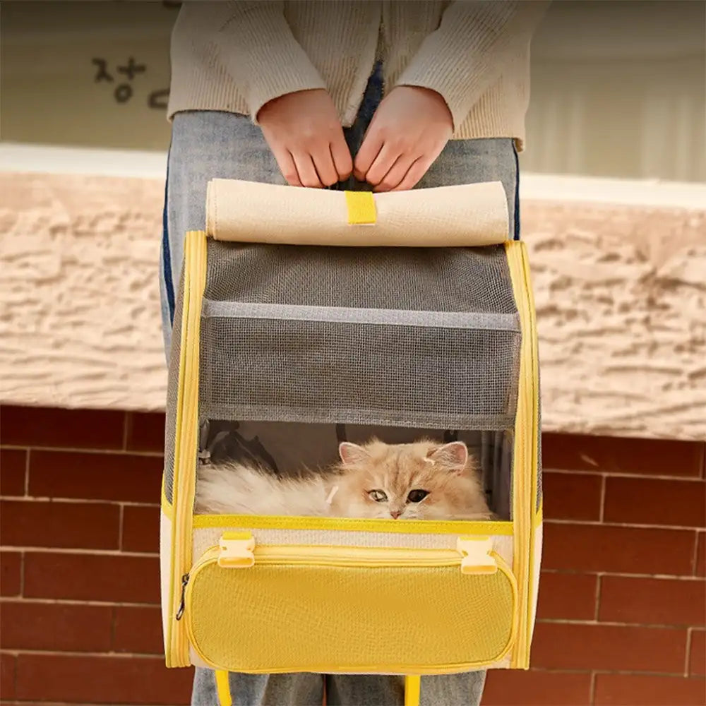Geräumiger leichter Katzentransportrucksack mit transparentem Fenster