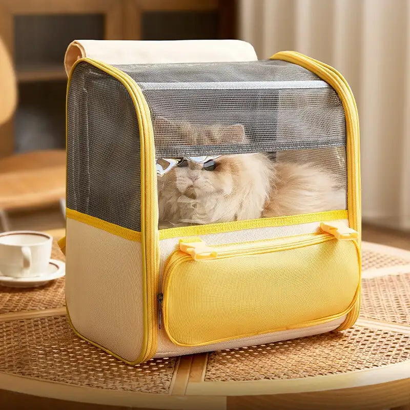 Geräumiger leichter Katzentransportrucksack mit transparentem Fenster