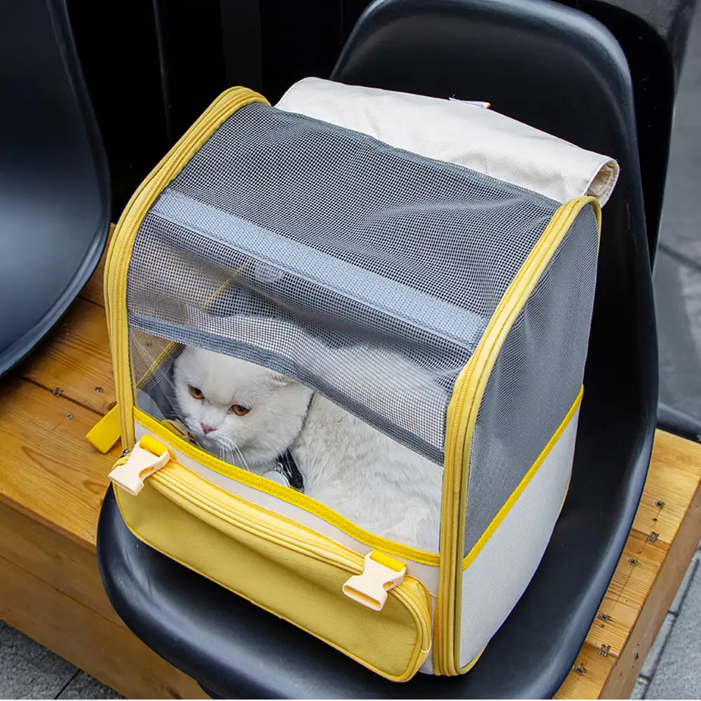 Geräumiger leichter Katzentransportrucksack mit transparentem Fenster
