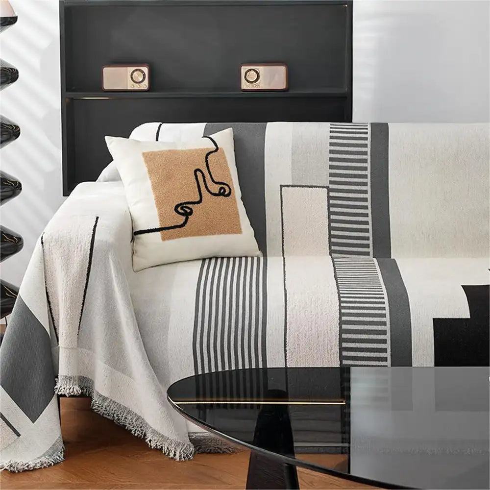 Stripe Art Kratzfester Chenille Multifunktions-Sofa-Schutzbezug Couchdecke