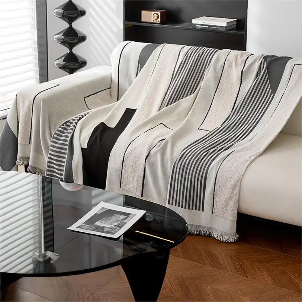 Stripe Art Kratzfester Chenille Multifunktions-Sofa-Schutzbezug Couchdecke
