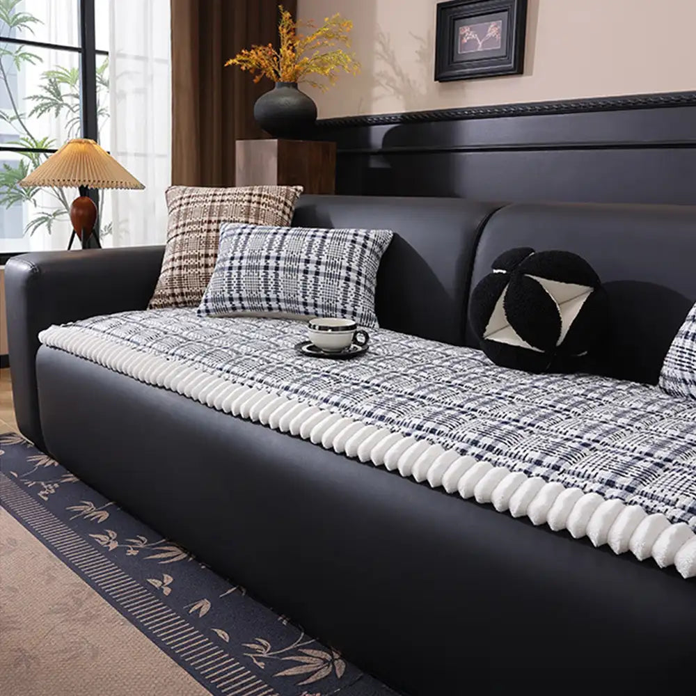 Gestreifter Corduroy Sofa Kratzfeste Schutzhülle Rutschfeste Couchbezug