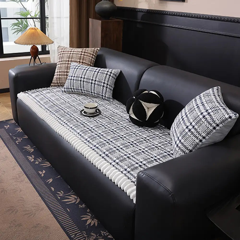 Gestreifter Corduroy Sofa Kratzfeste Schutzhülle Rutschfeste Couchbezug
