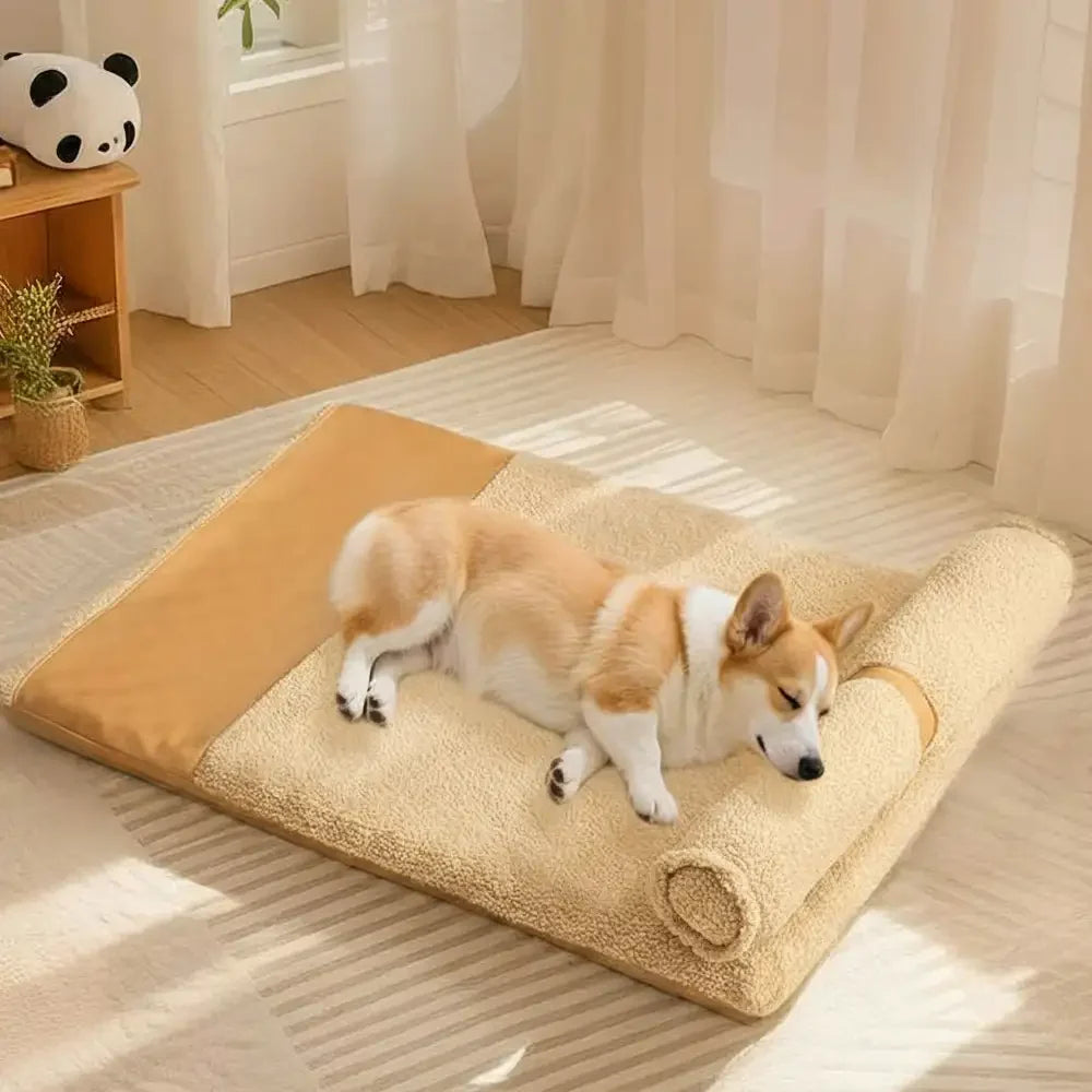 Teddy Fluffy Tiefschlaf Großes Raumkissen Hundebett - Honig Bernstein