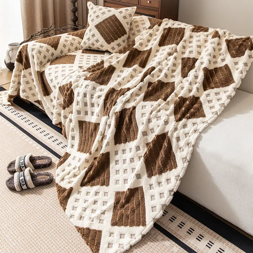 Verdickter Plüsch-Diamond-Jacquard-Sofa-Kratzerfester Couchbezug