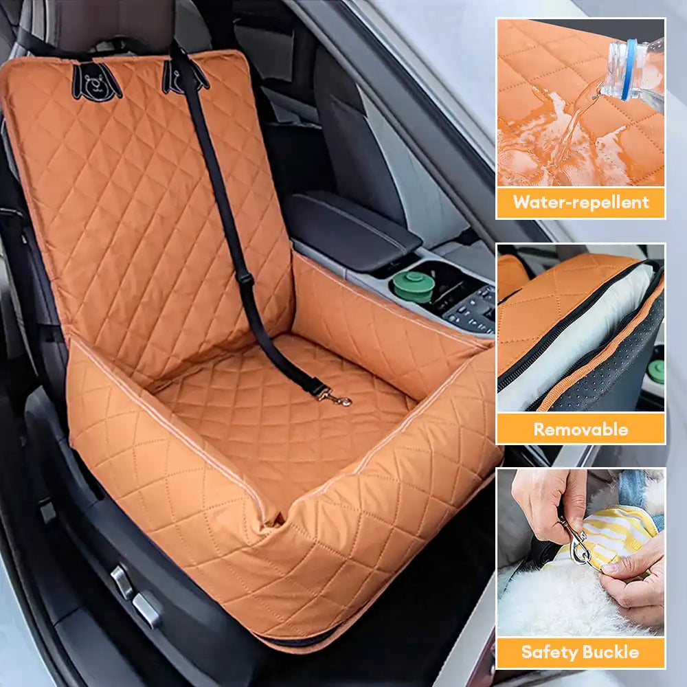 Wasserabweisendes PU-Leder, kratzfest, Hundesitzbett für Auto-Reisen