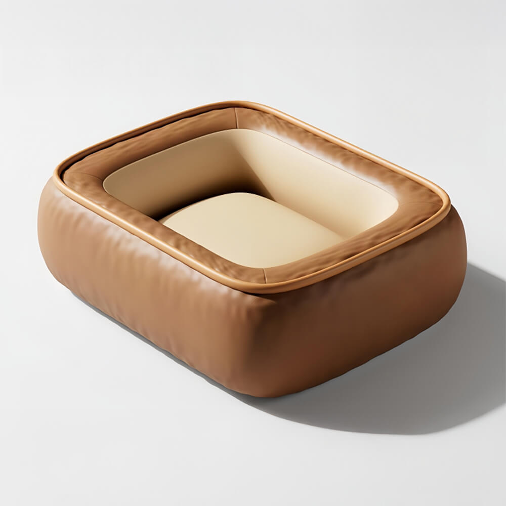 Wasserdichtes Antihaftbeschichtetes PU-Leder Kratzfestes Hundebett mit vollem Support