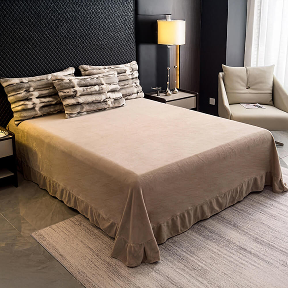 Warmes Umweltfreundliches Bettwäscheset aus Kunstfell mit Wellenblasen-Design