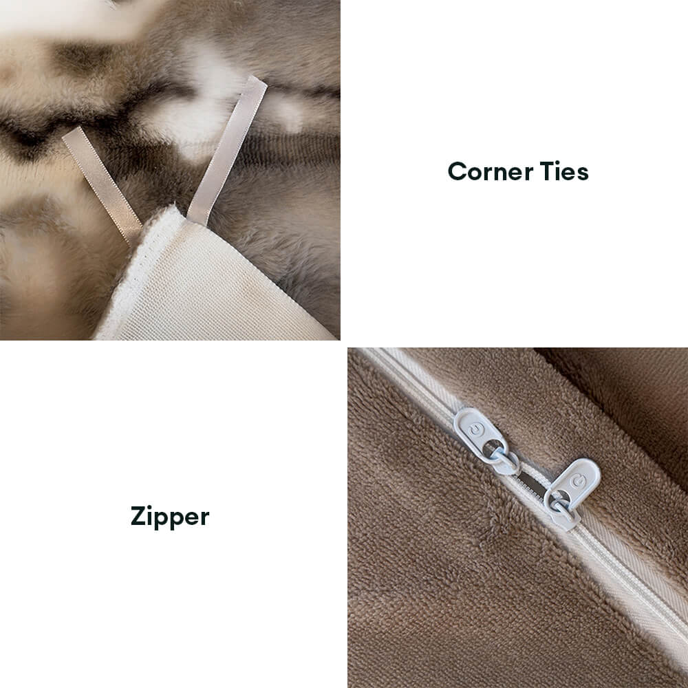 Warmes Umweltfreundliches Bettwäscheset aus Kunstfell mit Wellenblasen-Design