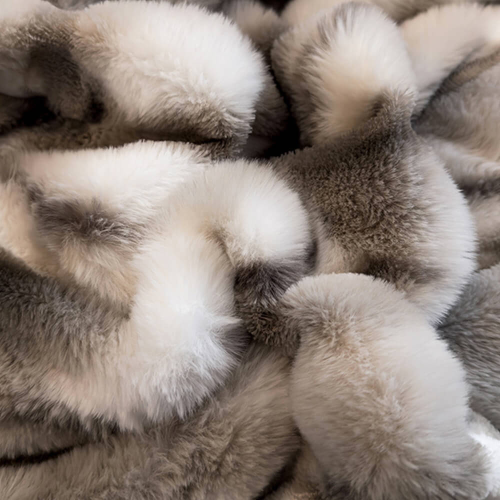 Warmes Umweltfreundliches Bettwäscheset aus Kunstfell mit Wellenblasen-Design