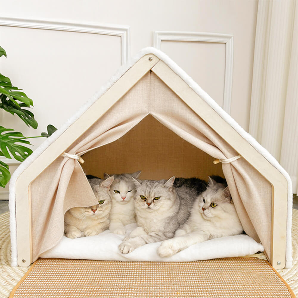 All-in-One Katzenzelt mit Kratzdach und gemütlicher Schlaffläche