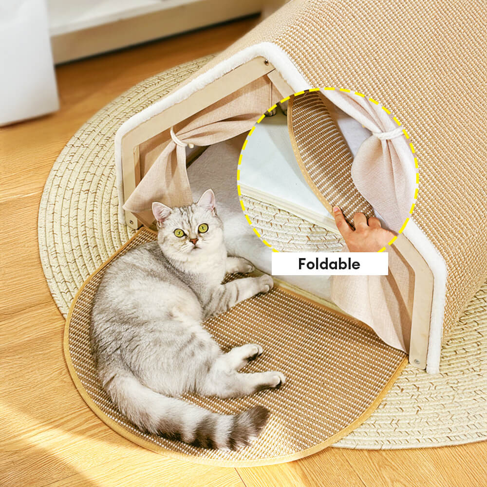 All-in-One Katzenzelt mit Kratzdach und gemütlicher Schlaffläche