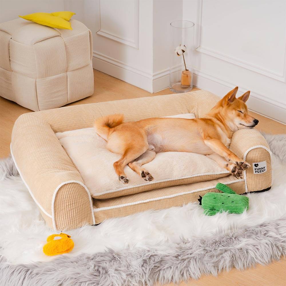Deluxe-Flanell-Doppelschicht-orthopädisches Hundesofabett