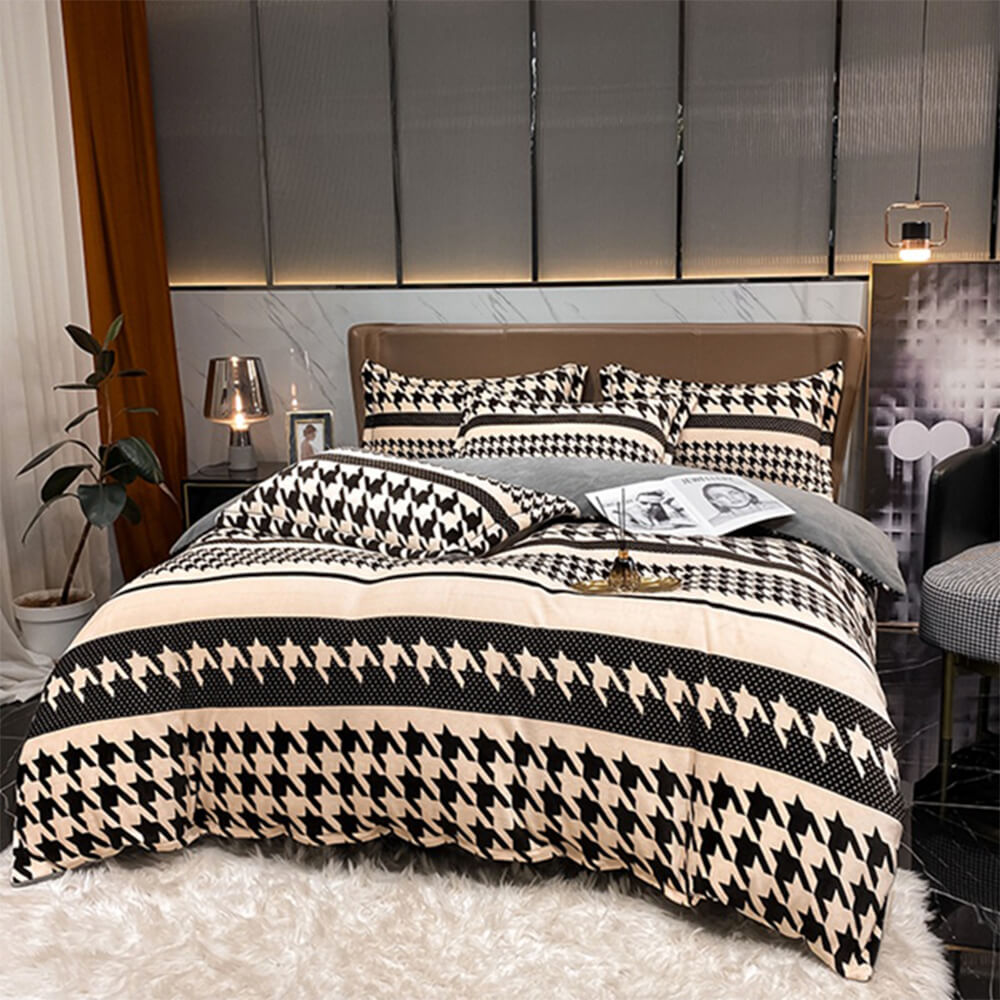 Elegantes Antistatisches  Wärmendes Bettlakenset aus Milchsamt im europäischen Stil