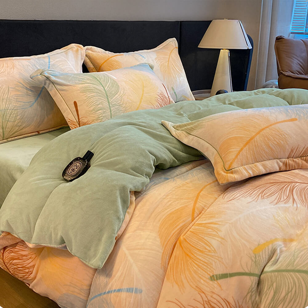 Elegantes Antistatisches  Wärmendes Bettlakenset aus Milchsamt im europäischen Stil