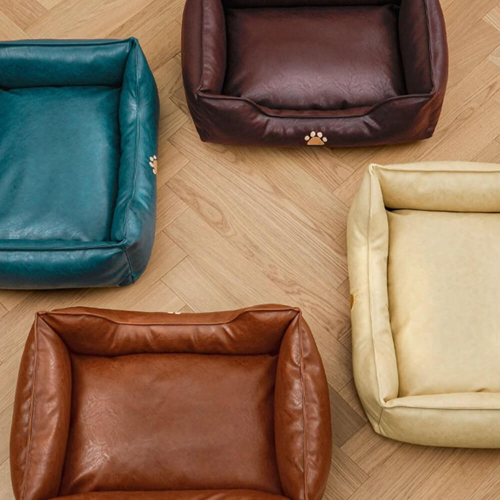 Luxuriöses wasserfestes Hundesofa mit abnehmbaren Kunstlederbezug