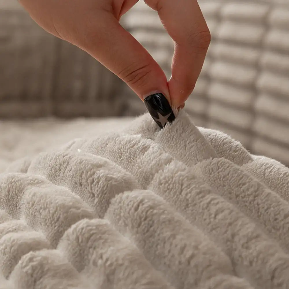 Einsitzer Bequemer Fleece Sofa Schutzhülle Rutschfeste Couchbezug