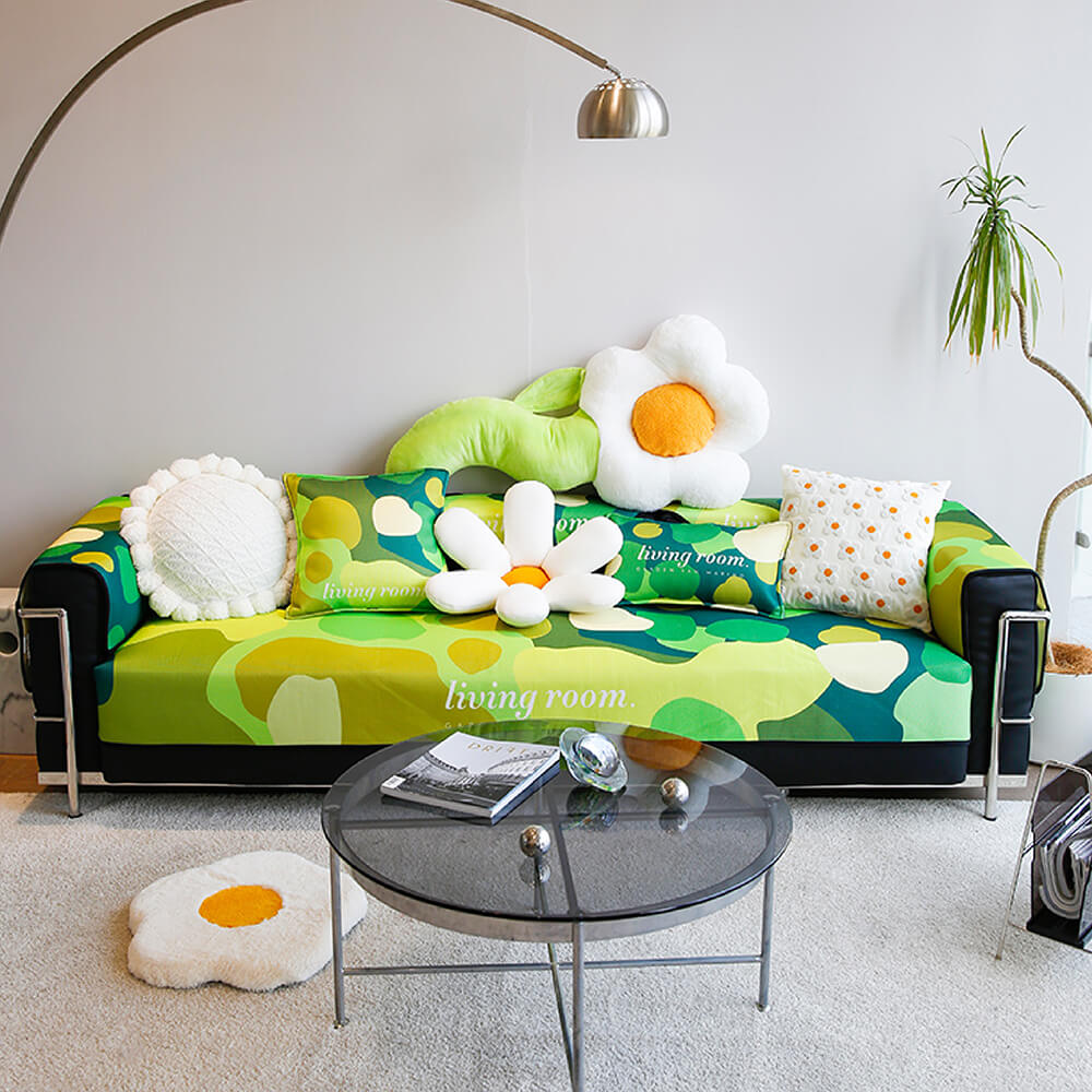 Superweicher Kratzfester Möbelschutz-Sofabezug mit Blumenmuster