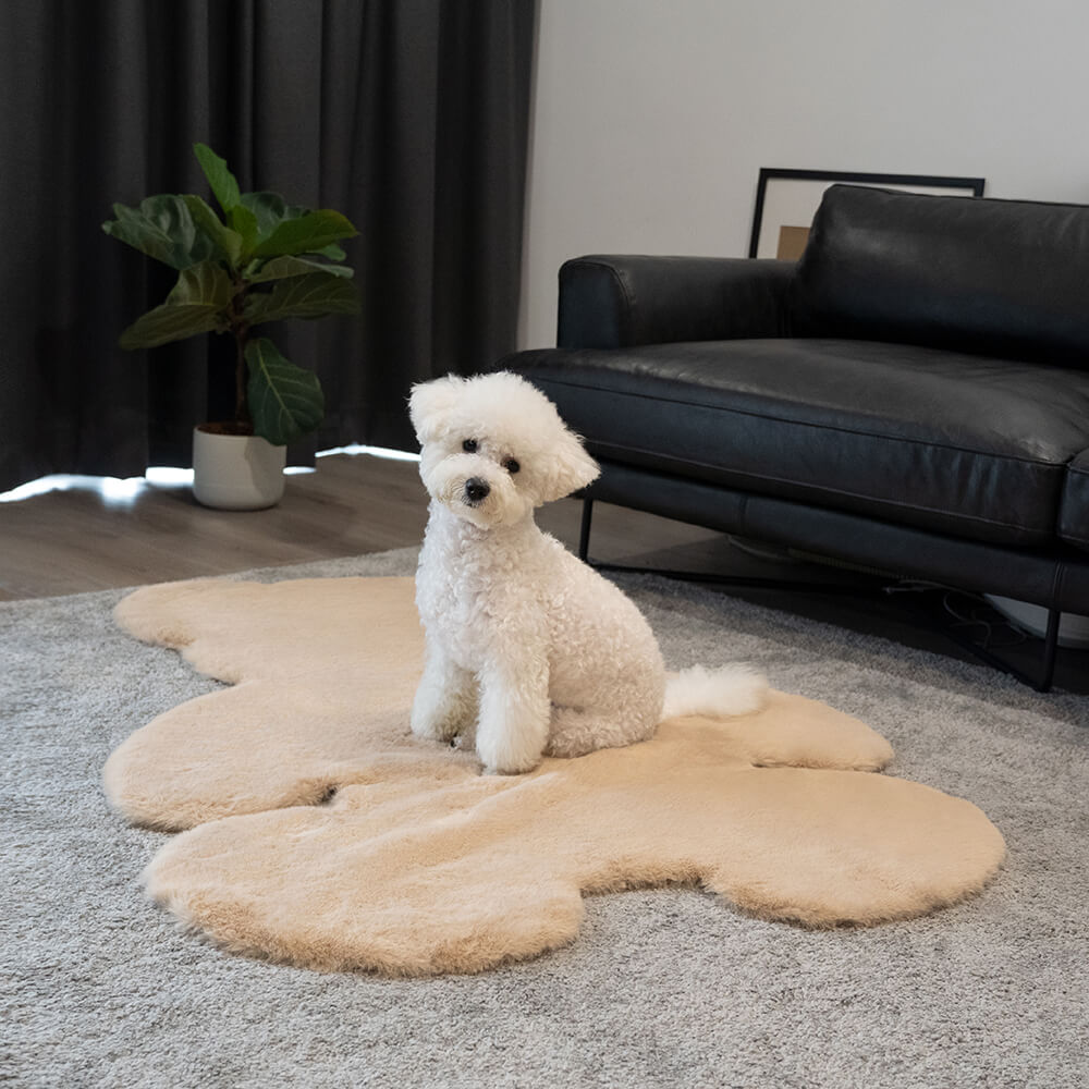 Große Flauschige Haustiermatte in Teddybärform