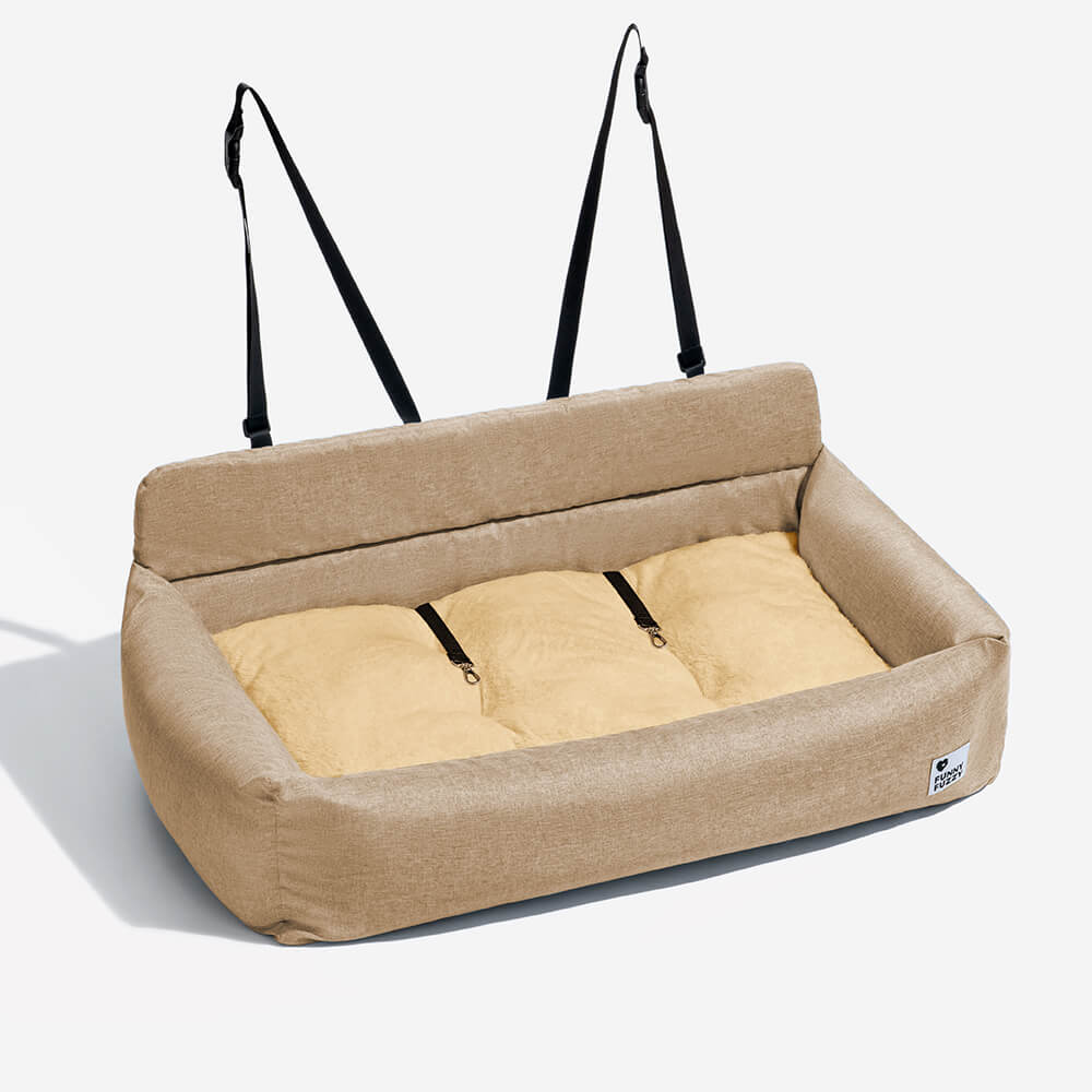 Travel Bolster Full Durable Washable Dog Car Back Seat Bed - FUNNYFUZZY