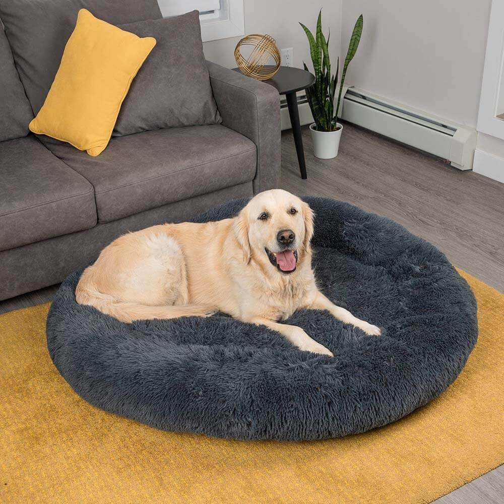 Unscharfer Runder Flauschiger Hundebett