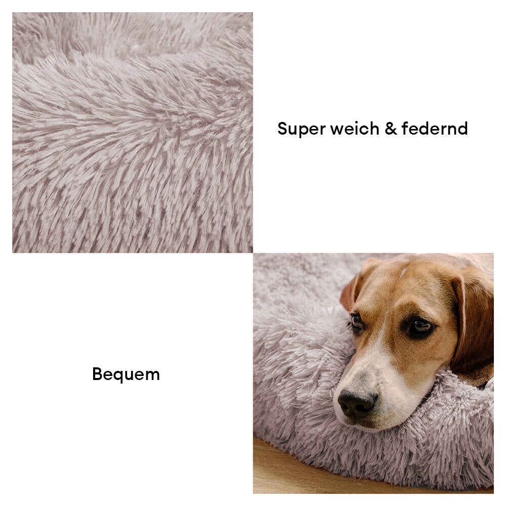 Unscharfer Runder Flauschiger Hundebett