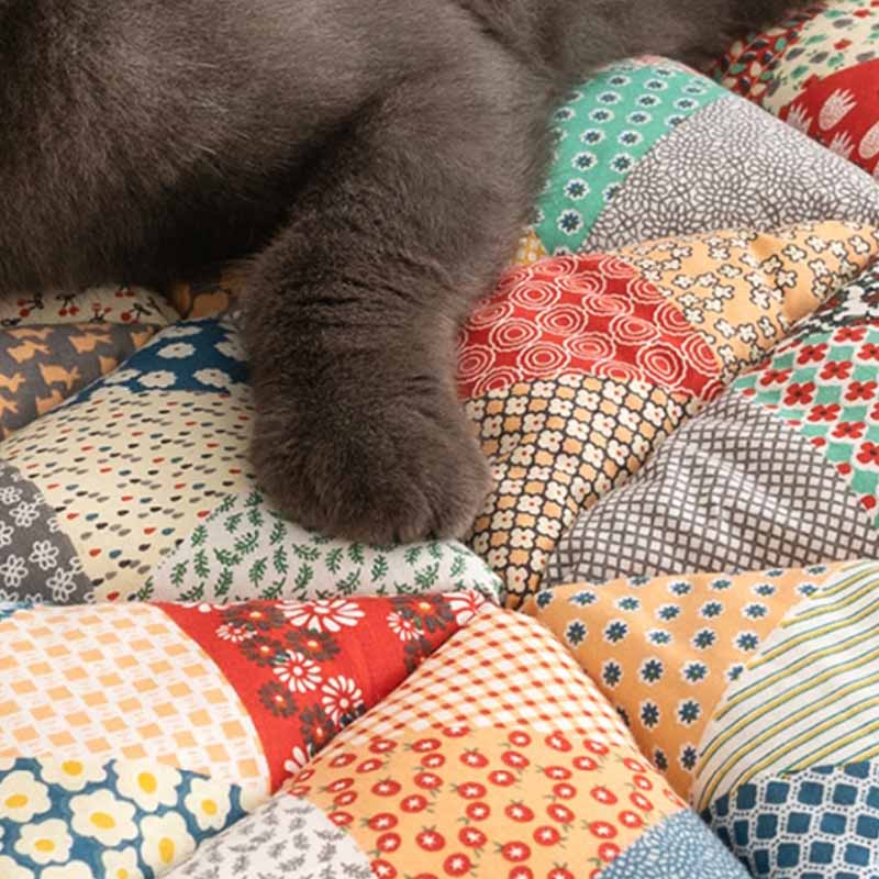 Gemütliche Karierte Patchwork Haustiermatte Möbelschutz Couchbezug