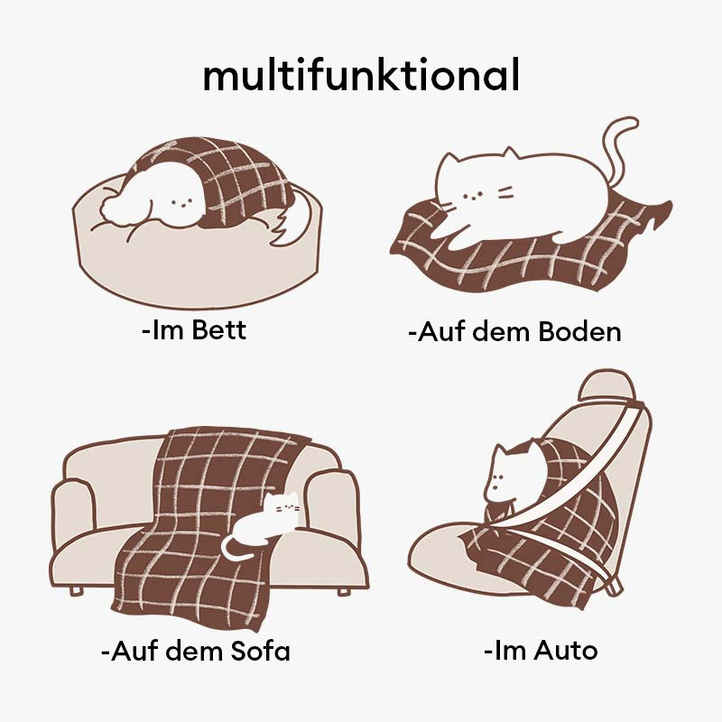 Große Karierte Hundedecke
