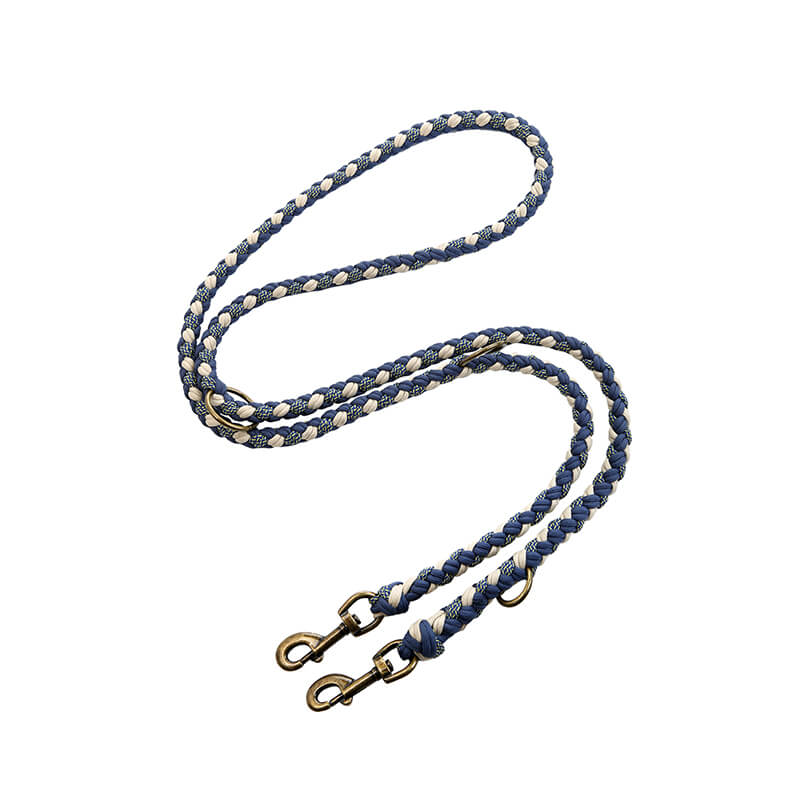 Handgewebtes Leder Mehrzweck Anti-Zieh-Hundehalsband und Leinen-Set