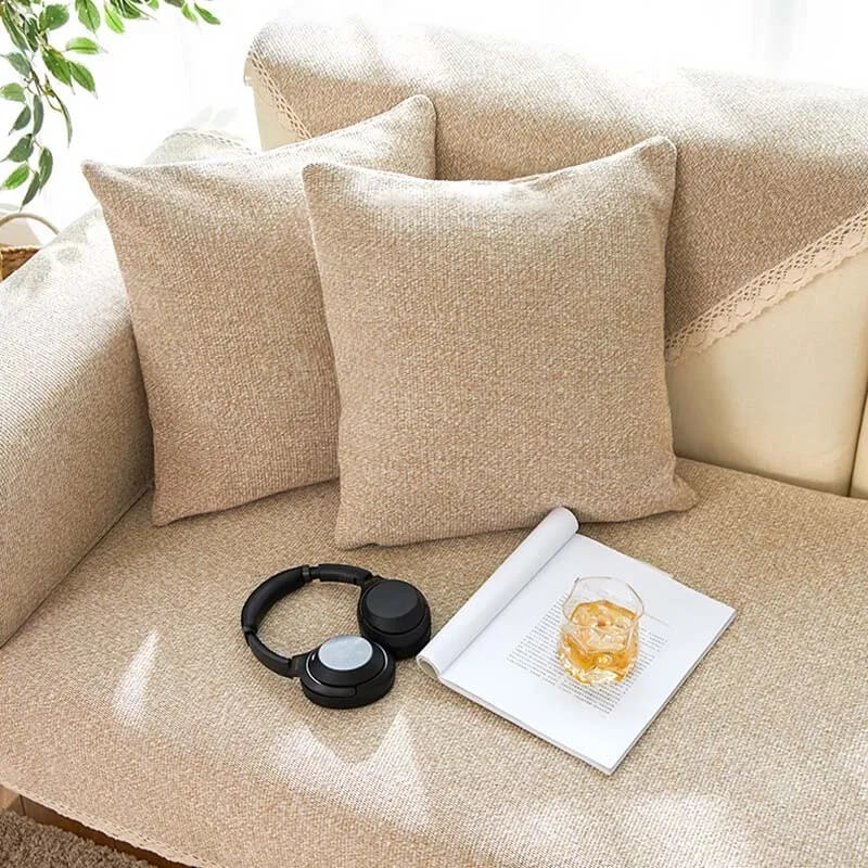 Handgewebter Rutschfester Sofabezug aus Baumwollleinen für alle Jahreszeiten