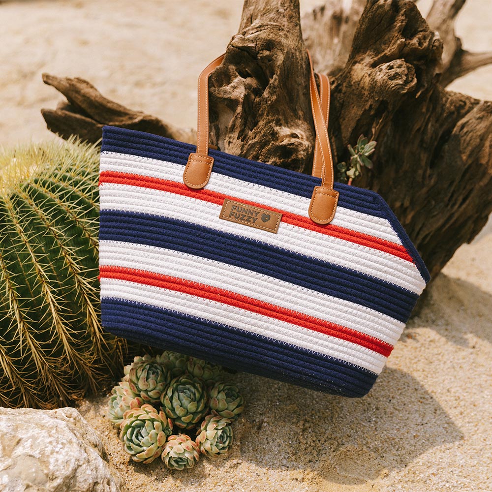 Handgefertigte leichte Baumwollgewebte Strandtasche für Haustiere - Sommerurlaub