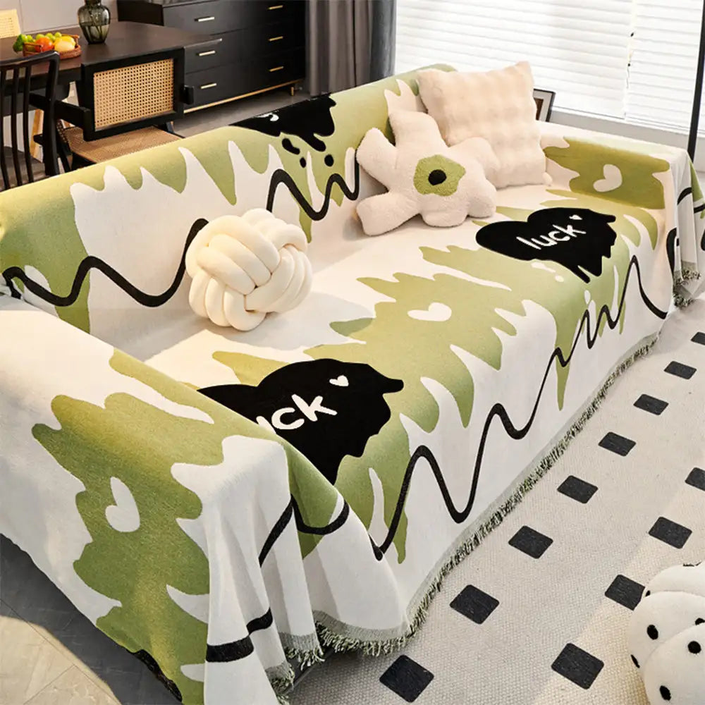 Eiscreme Wellenartige Chenille Kratzfeste Sofadecke Couchbezug