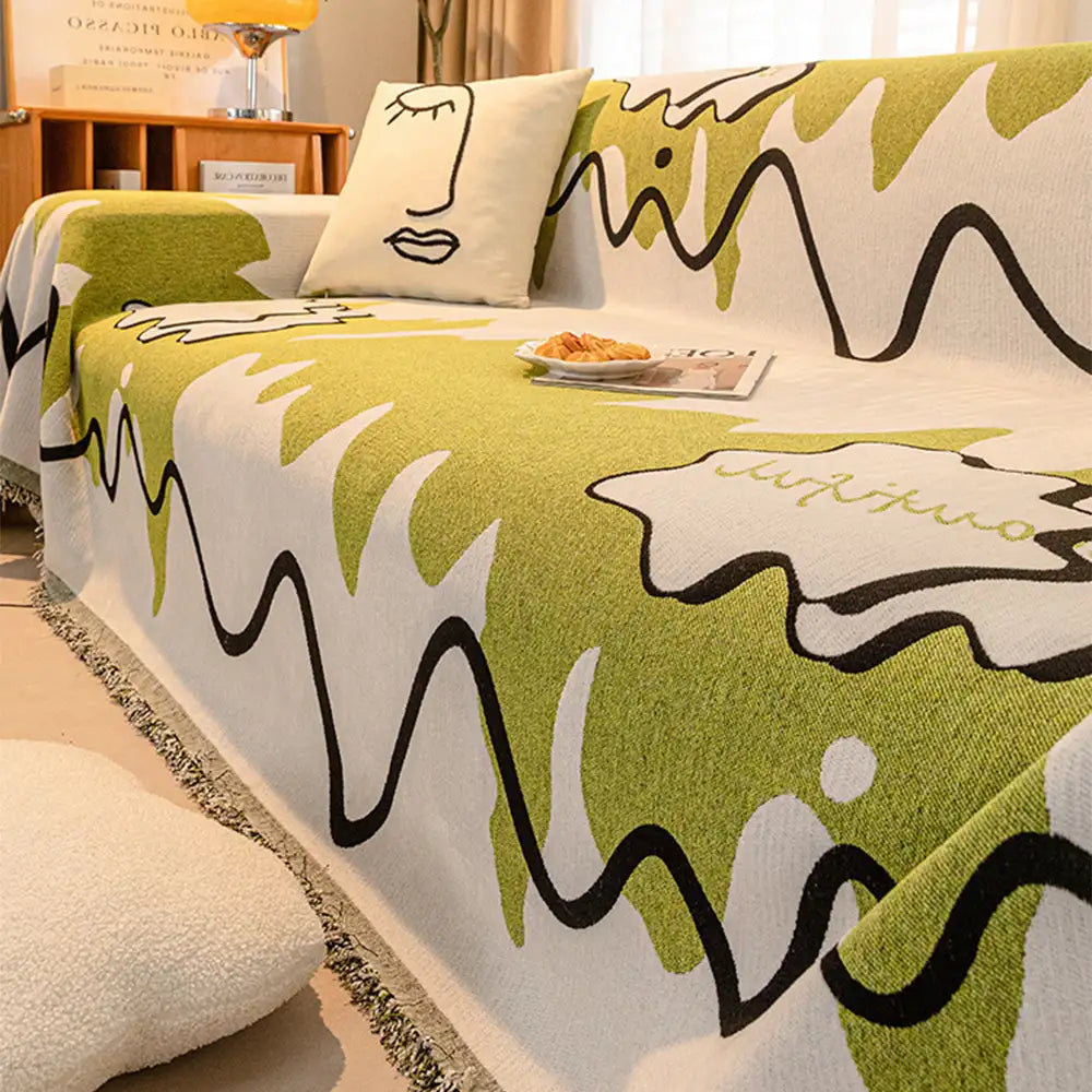 Eiscreme Wellenartige Chenille Kratzfeste Sofadecke Couchbezug